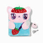Claire&#39;s Club Strawberry Cat Mini Plush Lock Diary,
