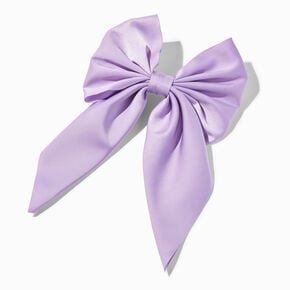 Lavender Satin Bow Barrette Hair Clip,