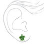 Clous d&#39;oreilles tortue de mer paillet&eacute;e - Vert,
