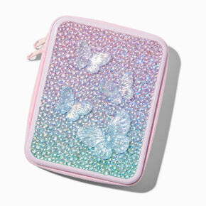 Pink Butterfly Bling Makeup Tin,