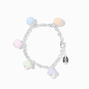 Pastel Rainbow Mushroom Pearl Charm Bracelet,