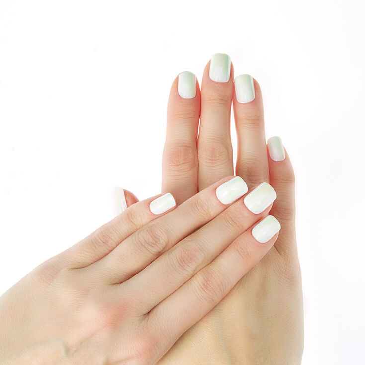 Iridescent Faux Nail Set - White, 24 Pack | Claire's US Get yours online today to get free delivery straight to your door.