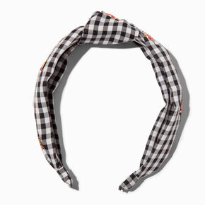 Strawberry Gingham Knotted Headband,