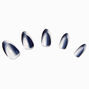Black Shadow French Squareletto Vegan Faux Nail Set - 24 Pack,