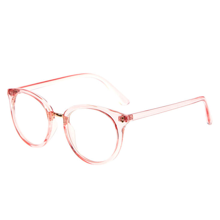 Fausses lunettes rondes rose clair,