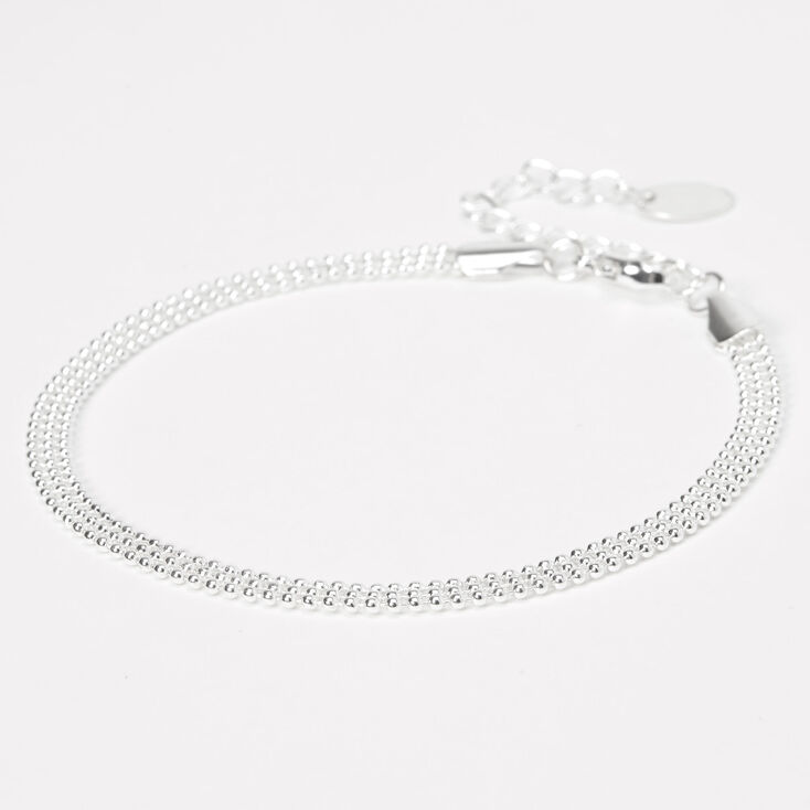 Silver Beaded Chain Anklet,