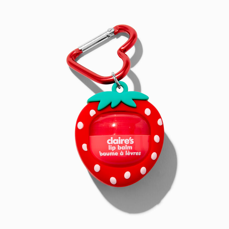 Strawberry Carabiner Lip Balm Keyring,