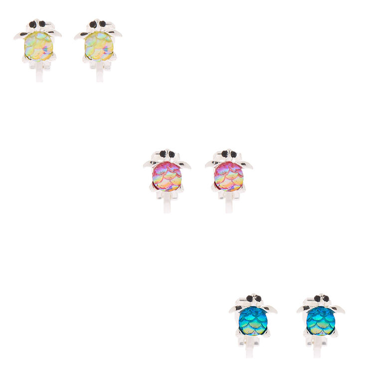 Claire's Lot de 3 paires de boucles d'oreille à clip motif tortue