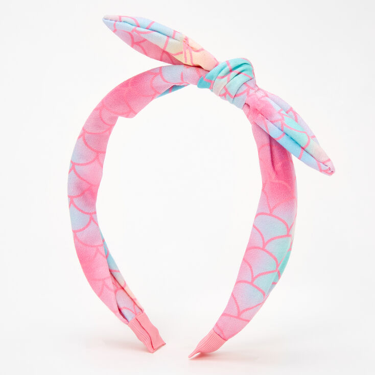 Pink Ombre Mermaid Knotted Bow Headband,