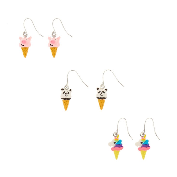 Claire's Lot de boucles d'oreilles glace et animaux