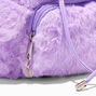Furry Purple Flap Backpack,