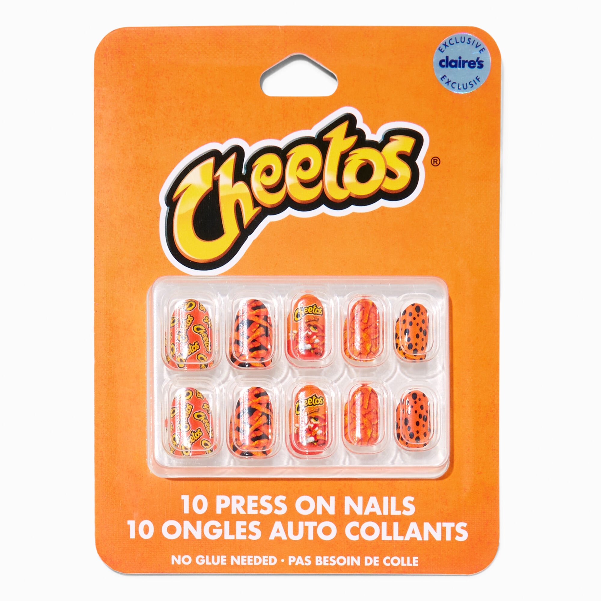 View Cheetos Claires Exclusive Stiletto Vegan Press On Faux Nail Set 10 Pack information