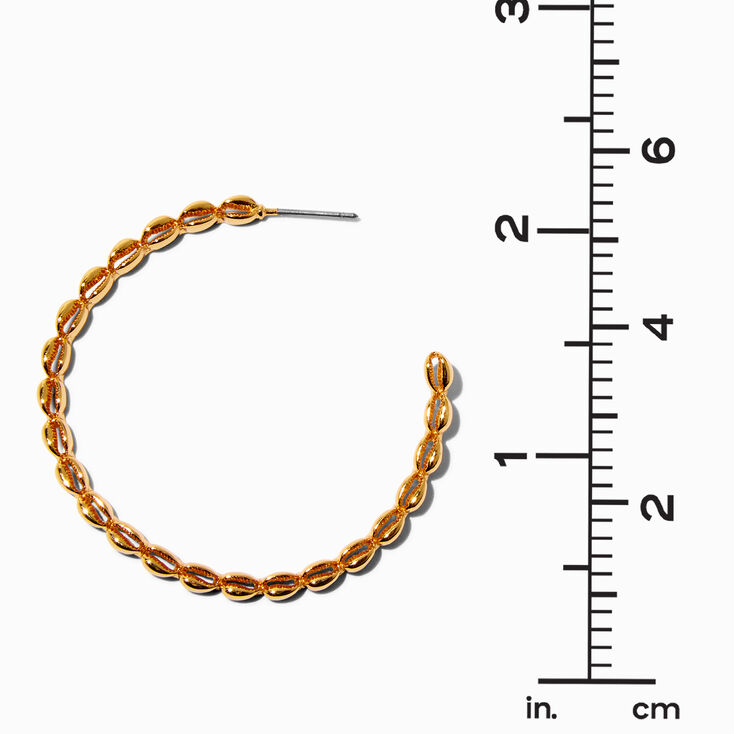 JAM + RICO x Claire&#39;s 18k Yellow Gold Plated Cowrie Seashell Hoop Earrings,