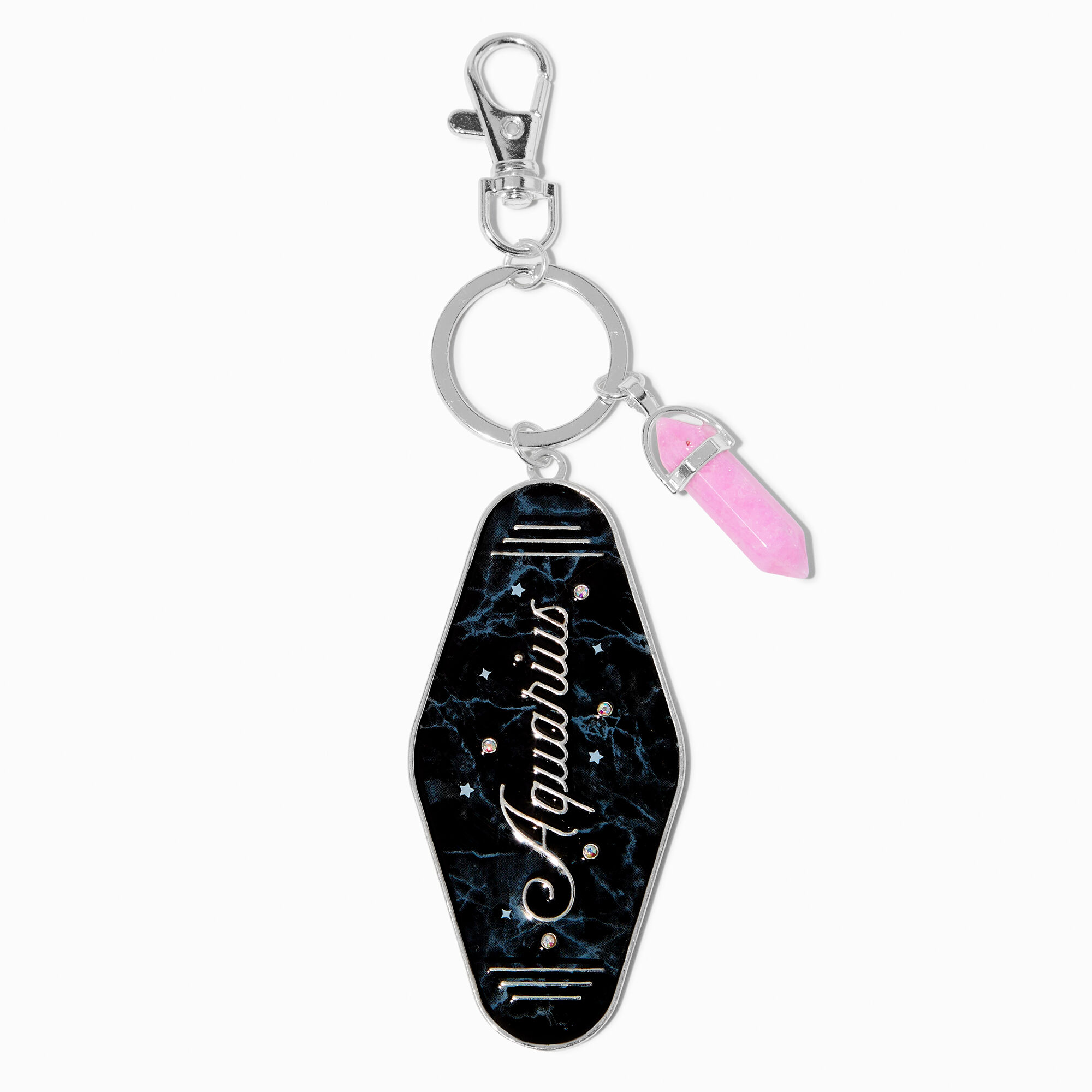 View Claires Retro Hotel Zodiac Keyring Aquarius information