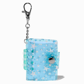 Silver Stars Blue Mini Diary Keychain,