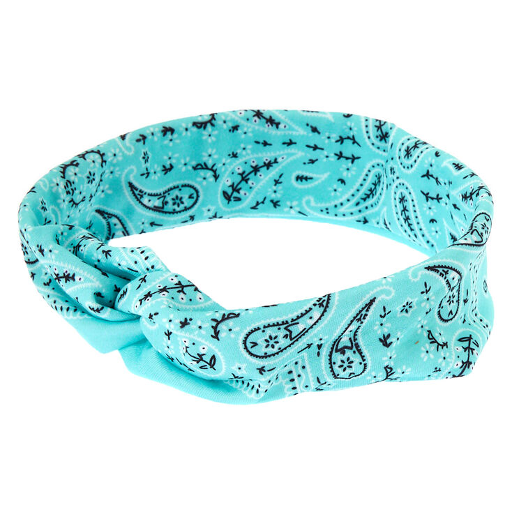 Claire's Bandeau bandana noué motif cachemire couleur turquoise
