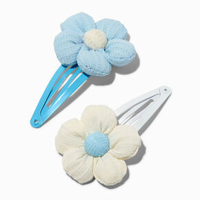 Claire&#39;s Club Puffy Flower Snap Hair Clips - 2 Pack,