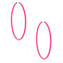 40MM Neon Hoop Earrings -  Pink,