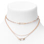 Gold Paper Clip Chain Multi Strand Necklace,