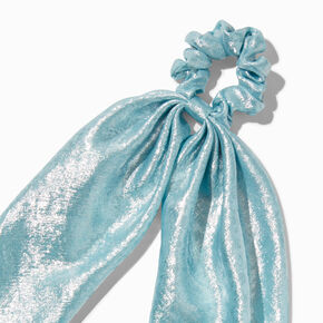 Satin Light Blue Hair Scrunchie Scarf,