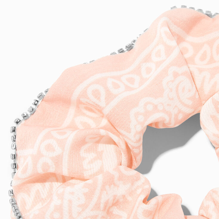 Blush Pink Bling Fringe Hair Scrunchie,