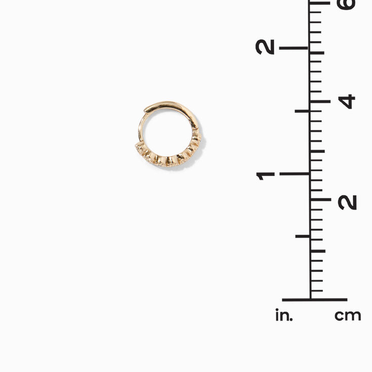 Gold-tone Stainless Steel Green Cubic Zirconia 18G Cartilage Clicker Earring,