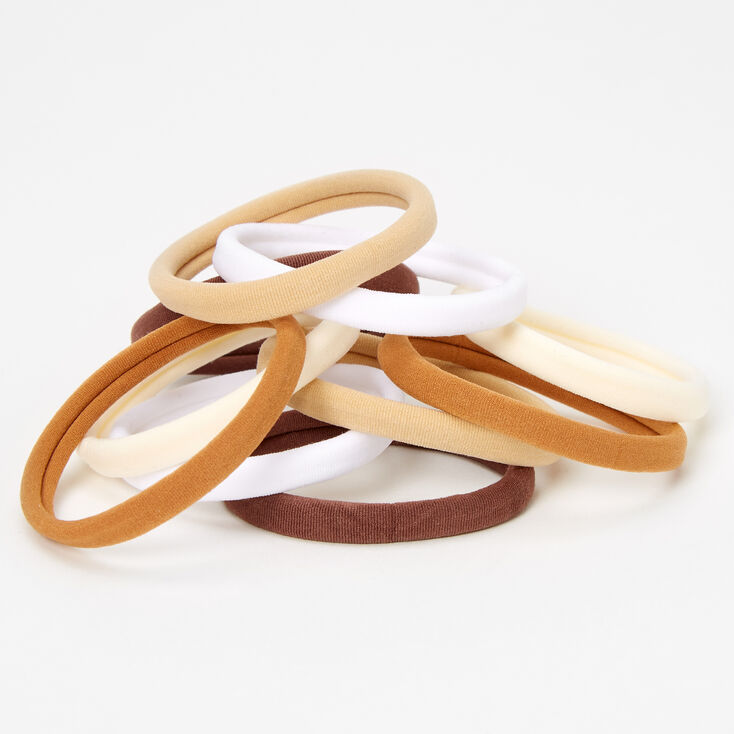 Brown &amp; Tan Rolled Hair Ties - 10 Pack,
