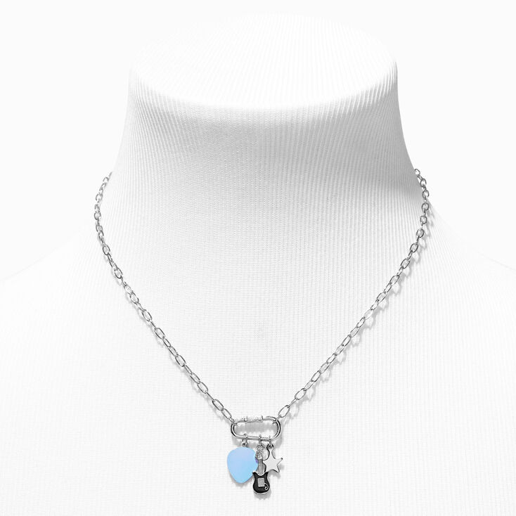 Blue Rockstar Carabiner Pendant Necklace,