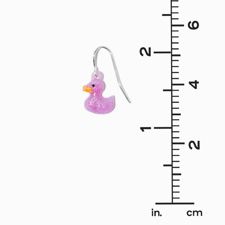 Glitter Rubber Duck 0.5&quot; Drop Earrings - 6 Pack,