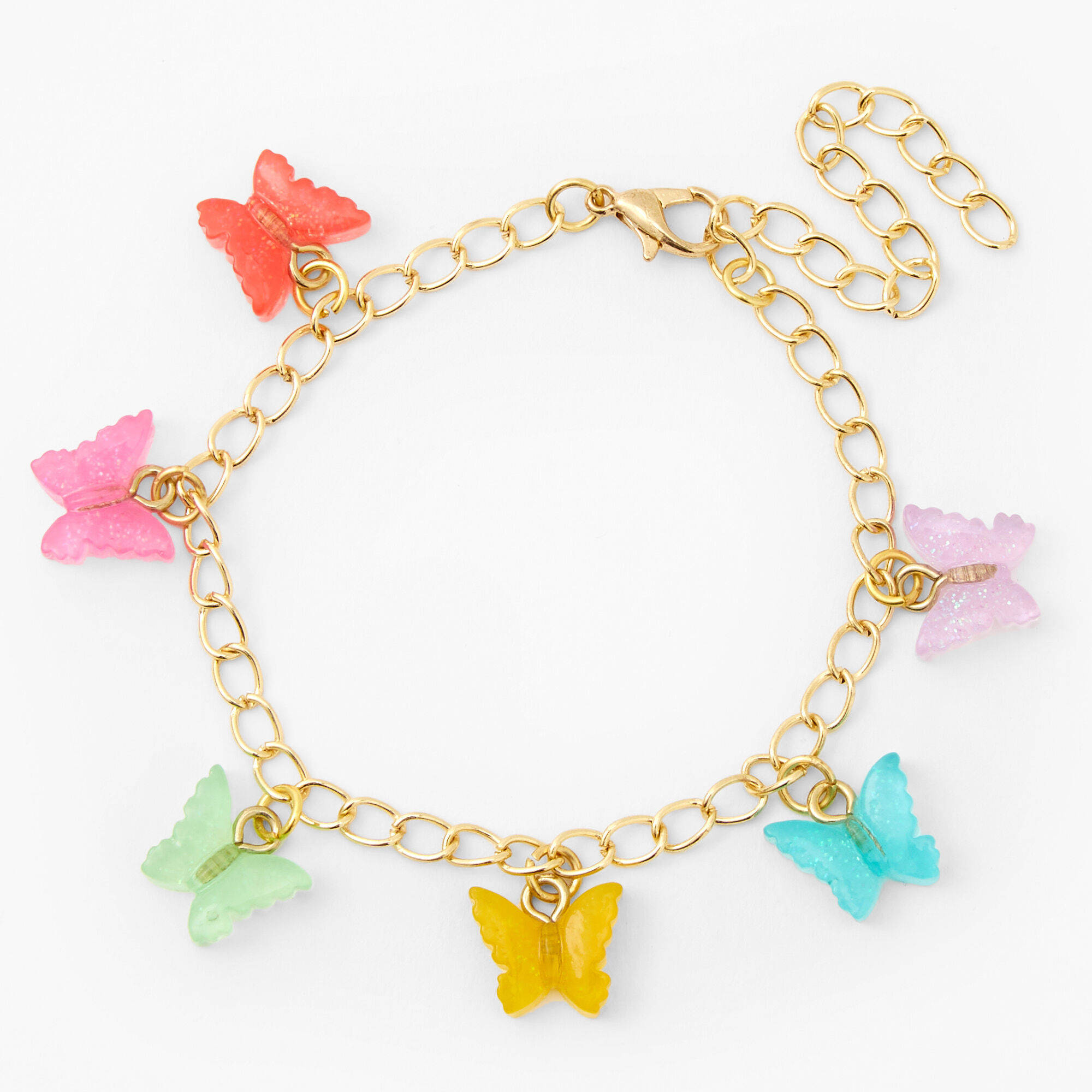 Butterfly Charm Bracelet Gold Claire s US