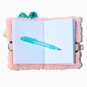 Claire&#39;s Club Pink Sherpa Lamb Plush Mini Lock Diary,