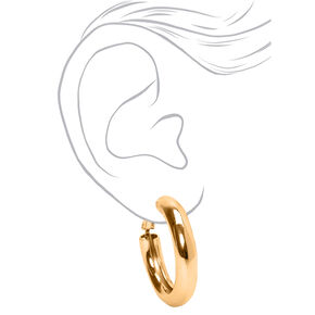 Gold 30MM Tube Hoop Earrings,