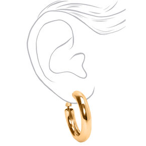 Gold-tone 30MM Tube Hoop Earrings,