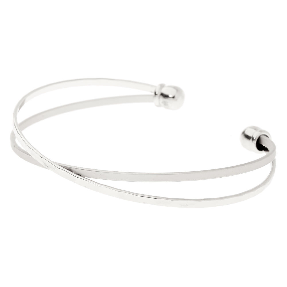 Silver Criss Cross Cuff Bracelet,