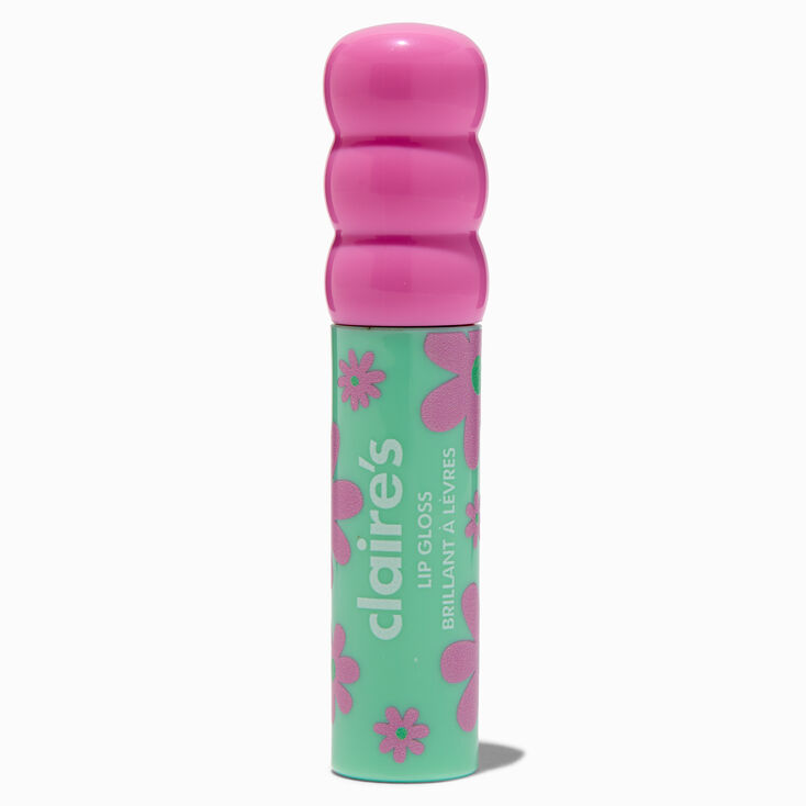 Pink Daisy Blue Lip Gloss Wand,