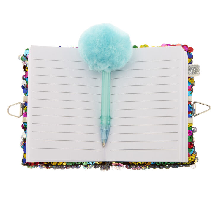 Claire&#39;s Club Rainbow Reversible Sequin Notebook,