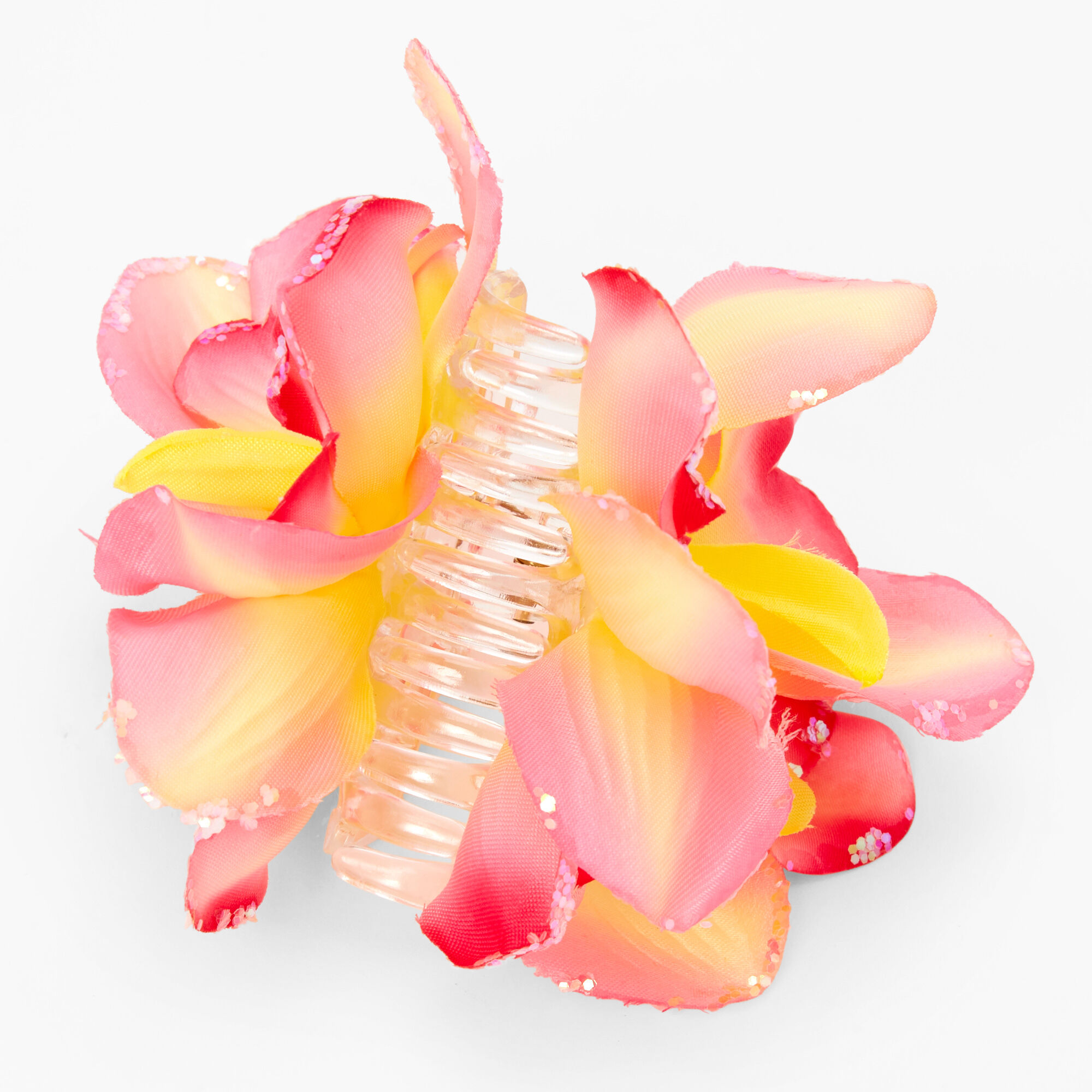Yellow Orange Orchid Flower Hair Claw,