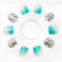 Faux ongles autocollants carr&eacute;s avec d&eacute;grad&eacute; bleu pastel Claire&#39;s&nbsp;Club &#40;lot de 10&#41;,