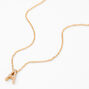 Gold Mini Pearl Initial Pendant Necklace - A,