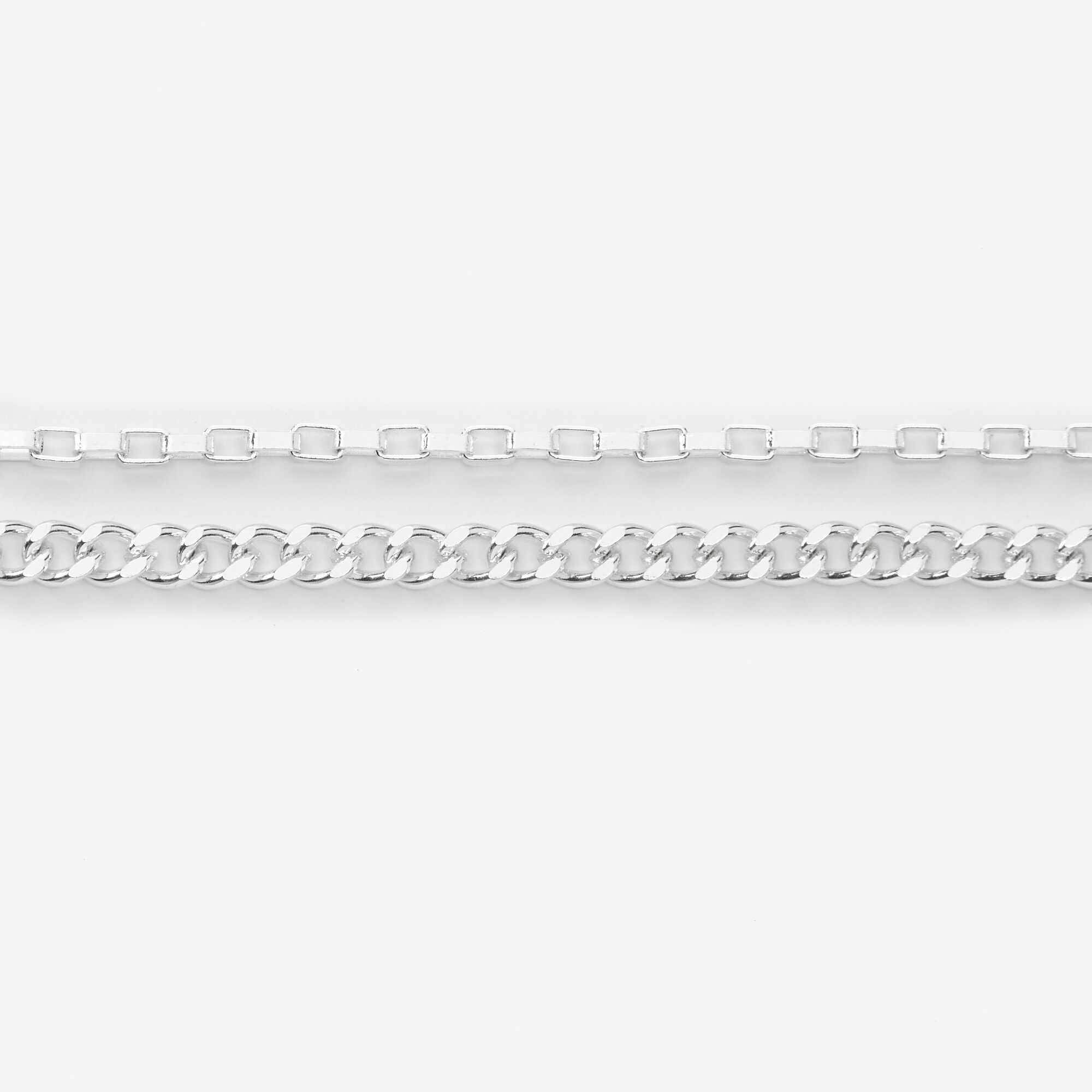 Silver Chain Layered Choker Necklace,