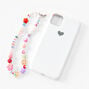 Pink Icon Beaded Phone Strap,
