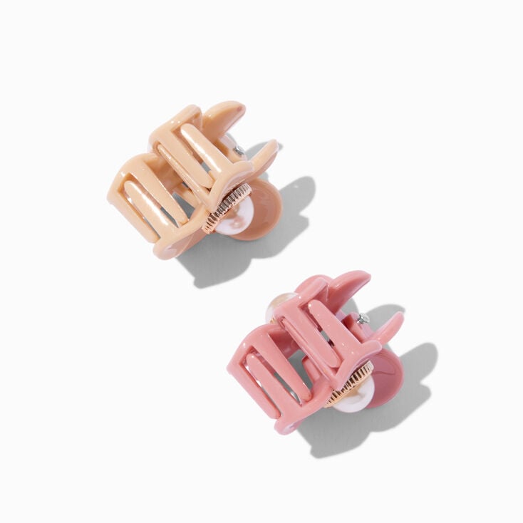 Pink &amp; Ivory Flower Hair Claws - 2 Pack,