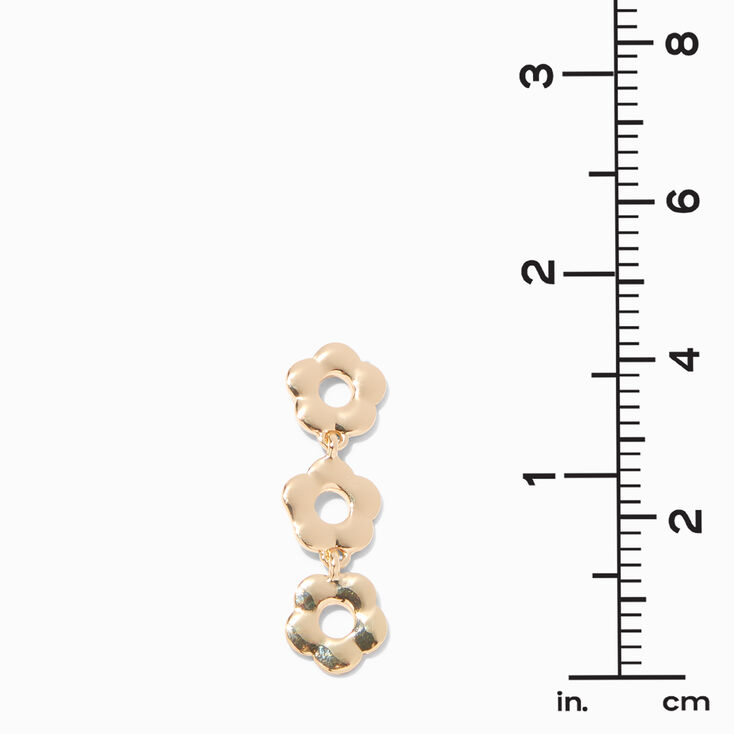 Gold 1.5&quot; Daisy Cutout Drop Earrings,