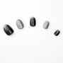 Black &amp; Silver Gradient Stiletto Press On Faux Nail Set - 24 Pack,