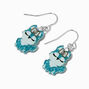 Pendantes en acrylique husky paillet&eacute; bleu sarcelle,