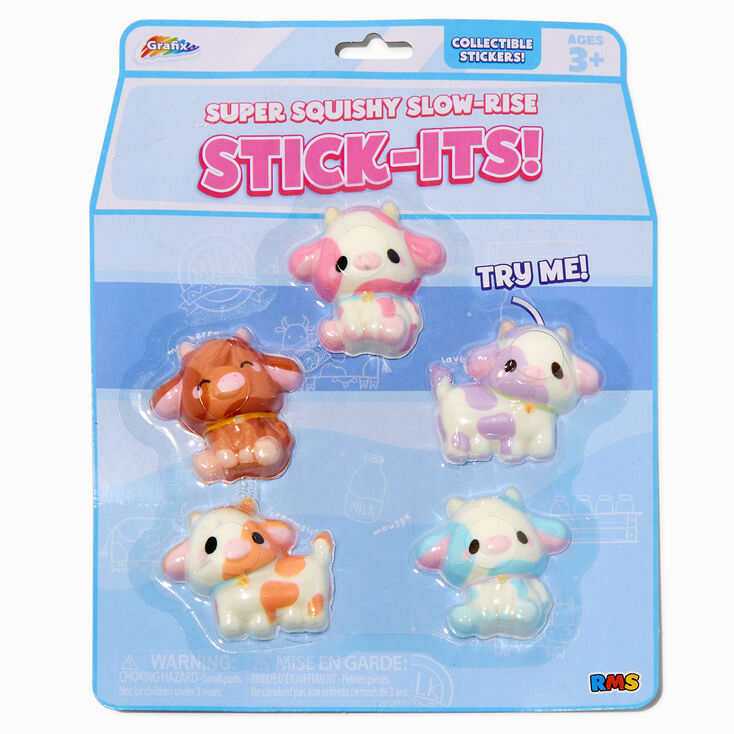 Grafix&reg; Cow Super Squishy Slow-Rise Stickers - 5 Pack,