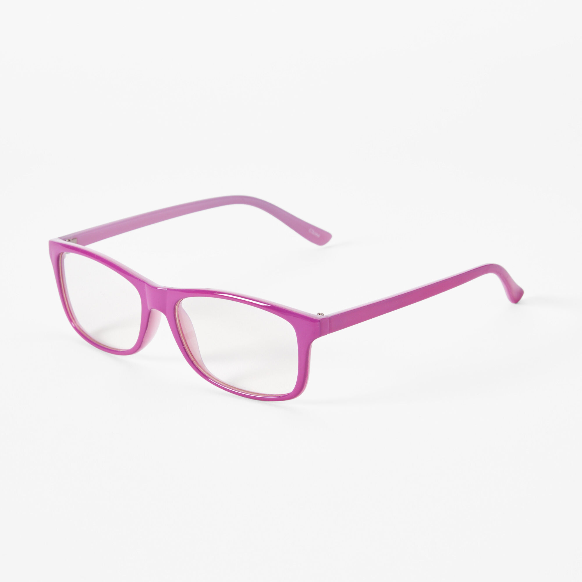 Purple clear lens glasses top