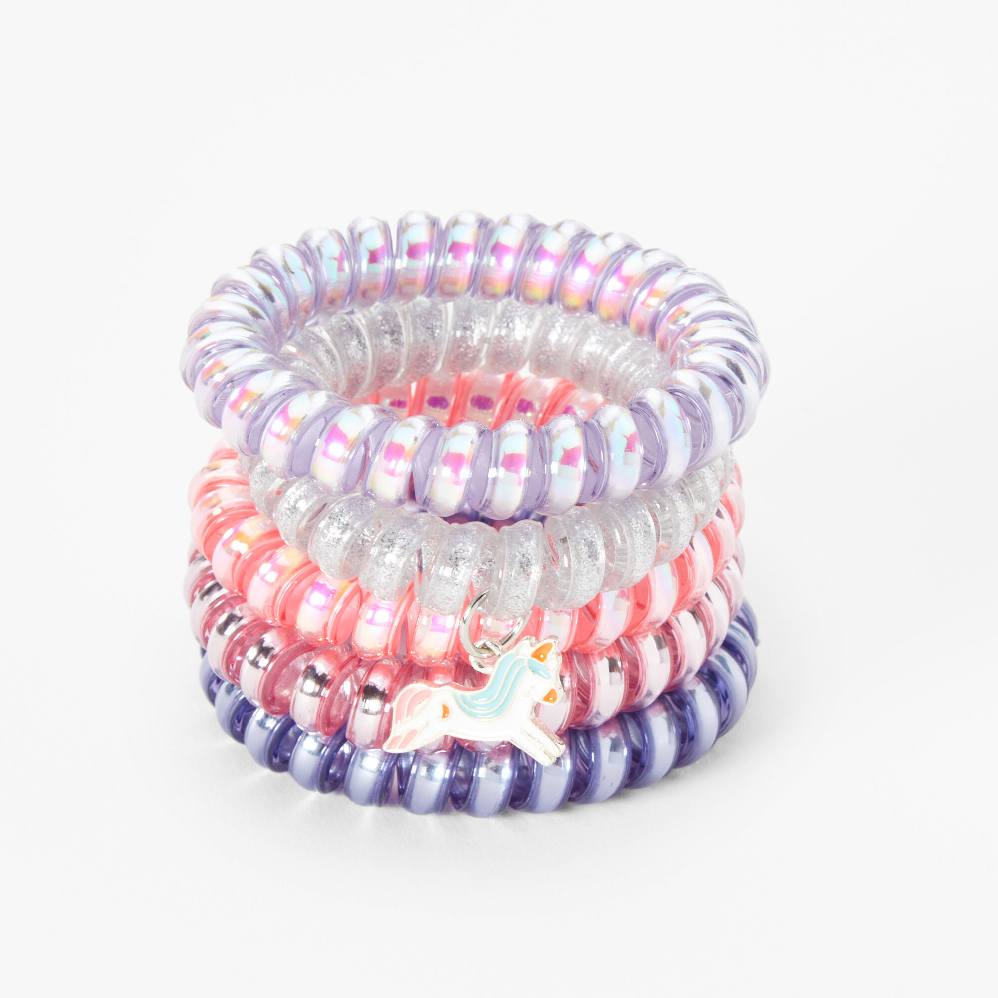 Claire s Club Unicorn Coil Bracelets 5 Pack Claire s US