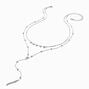 Silver-tone Cubic Zirconia Confetti Multi-Strand Y-Neck Necklace,