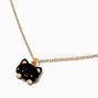 Mood Black Cat Head Pendant Necklace,